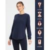 imageBALEAF Womens Thermal Shirts Polar Fleece Tops Long Sleeve Tunic Warm Running Workout Winter Cold Weather HikingNavy Blue
