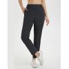 imageBALEAF Womens Golf Pants Stretch with Belt Loops Zipper Pockets Travel Casual Work Bussiness Dress UPF 50Black