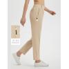 imageBALEAF Womens Golf Pants Stretch with Belt Loops Zipper Pockets Travel Casual Work Bussiness Dress UPF 50Khaki
