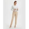 imageBALEAF Womens Golf Pants Stretch with Belt Loops Zipper Pockets Travel Casual Work Bussiness Dress UPF 50Khaki