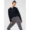 imageBALEAF Womens Half Zip Cropped Sweatshirt High Neck Long Sleeve Crop Pullover Athletic Ribbed Corset Hems CozyBlackhoodie