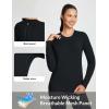 imageBALEAF Womens Thermal Shirts Crewneck Fleece Lined Long Sleeve Tops Running Workout Ski Base Layer Winter Cold WeatherBlack