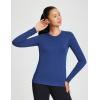 imageBALEAF Womens Thermal Shirts Crewneck Fleece Lined Long Sleeve Tops Running Workout Ski Base Layer Winter Cold WeatherBlue