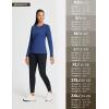 imageBALEAF Womens Thermal Shirts Crewneck Fleece Lined Long Sleeve Tops Running Workout Ski Base Layer Winter Cold WeatherBlue