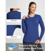 imageBALEAF Womens Thermal Shirts Crewneck Fleece Lined Long Sleeve Tops Running Workout Ski Base Layer Winter Cold WeatherBlue