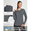 imageBALEAF Womens Thermal Shirts Crewneck Fleece Lined Long Sleeve Tops Running Workout Ski Base Layer Winter Cold WeatherLight Grey