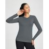 imageBALEAF Womens Thermal Shirts Crewneck Fleece Lined Long Sleeve Tops Running Workout Ski Base Layer Winter Cold WeatherLight Grey