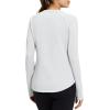 imageBALEAF Womens Thermal Tops Fleece Lined Shirts Long Sleeve Cold Weather Running Gear Workout Zipper Pocket Thumbholes01white