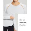 imageBALEAF Womens Thermal Tops Fleece Lined Shirts Long Sleeve Cold Weather Running Gear Workout Zipper Pocket Thumbholes01white
