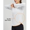 imageBALEAF Womens Thermal Tops Fleece Lined Shirts Long Sleeve Cold Weather Running Gear Workout Zipper Pocket Thumbholes01white
