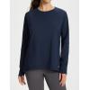 imageBALEAF Womens Thermal Tops Fleece Lined Shirts Long Sleeve Cold Weather Running Gear Workout Zipper Pocket Thumbholes02navy