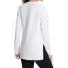imageBALEAF Womens Thermal Tops Fleece Lined Shirts Long Sleeve Cold Weather Running Gear Workout Zipper Pocket Thumbholes02white