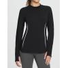 imageBALEAF Womens Thermal Tops Fleece Lined Shirts Long Sleeve Cold Weather Running Gear Workout Zipper Pocket Thumbholes03black