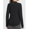 imageBALEAF Womens Thermal Tops Fleece Lined Shirts Long Sleeve Cold Weather Running Gear Workout Zipper Pocket Thumbholes03black