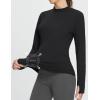 imageBALEAF Womens Thermal Tops Fleece Lined Shirts Long Sleeve Cold Weather Running Gear Workout Zipper Pocket Thumbholes03black