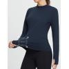 imageBALEAF Womens Thermal Tops Fleece Lined Shirts Long Sleeve Cold Weather Running Gear Workout Zipper Pocket Thumbholes03navy