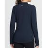 imageBALEAF Womens Thermal Tops Fleece Lined Shirts Long Sleeve Cold Weather Running Gear Workout Zipper Pocket Thumbholes03navy