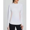 imageBALEAF Womens Thermal Tops Fleece Lined Shirts Long Sleeve Cold Weather Running Gear Workout Zipper Pocket Thumbholes03white