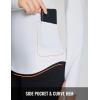imageBALEAF Womens Thermal Tops Fleece Lined Shirts Long Sleeve Cold Weather Running Gear Workout Zipper Pocket Thumbholes03white
