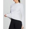 imageBALEAF Womens Thermal Tops Fleece Lined Shirts Long Sleeve Cold Weather Running Gear Workout Zipper Pocket Thumbholes03white
