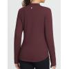 imageBALEAF Womens Thermal Tops Fleece Lined Shirts Long Sleeve Cold Weather Running Gear Workout Zipper Pocket Thumbholes03wine Red