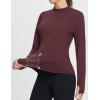 imageBALEAF Womens Thermal Tops Fleece Lined Shirts Long Sleeve Cold Weather Running Gear Workout Zipper Pocket Thumbholes03wine Red