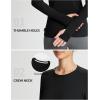 imageBALEAF Womens Thermal Tops Fleece Lined Shirts Long Sleeve Cold Weather Winter Gear Workout Zipper Pocket ThumbholesBlack