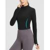 imageBALEAF Womens Thermal Tops Fleece Lined Shirts Long Sleeve Cold Weather Winter Gear Workout Zipper Pocket ThumbholesBlack