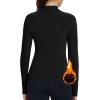 imageBALEAF Womens Thermal Tops Fleece Lined Shirts Long Sleeve Cold Weather Winter Gear Workout Zipper Pocket ThumbholesBlack