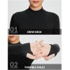imageBALEAF Womens Thermal Tops Fleece Lined Shirts Long Sleeve Cold Weather Winter Gear Workout Zipper Pocket ThumbholesBlack