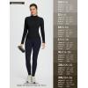 imageBALEAF Womens Thermal Tops Fleece Lined Shirts Long Sleeve Cold Weather Winter Gear Workout Zipper Pocket ThumbholesBlack