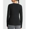 imageBALEAF Womens Thermal Tops Fleece Lined Shirts Long Sleeve Cold Weather Winter Gear Workout Zipper Pocket ThumbholesBlack
