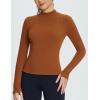 imageBALEAF Womens Thermal Tops Fleece Lined Shirts Long Sleeve Cold Weather Winter Gear Workout Zipper Pocket ThumbholesBrown