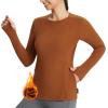 imageBALEAF Womens Thermal Tops Fleece Lined Shirts Long Sleeve Cold Weather Winter Gear Workout Zipper Pocket ThumbholesBrown