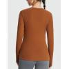 imageBALEAF Womens Thermal Tops Fleece Lined Shirts Long Sleeve Cold Weather Winter Gear Workout Zipper Pocket ThumbholesBrown