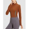 imageBALEAF Womens Thermal Tops Fleece Lined Shirts Long Sleeve Cold Weather Winter Gear Workout Zipper Pocket ThumbholesCaramel