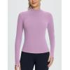 imageBALEAF Womens Thermal Tops Fleece Lined Shirts Long Sleeve Cold Weather Winter Gear Workout Zipper Pocket ThumbholesPurple