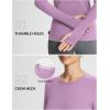 imageBALEAF Womens Thermal Tops Fleece Lined Shirts Long Sleeve Cold Weather Winter Gear Workout Zipper Pocket ThumbholesPurple