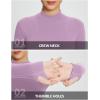 imageBALEAF Womens Thermal Tops Fleece Lined Shirts Long Sleeve Cold Weather Winter Gear Workout Zipper Pocket ThumbholesPurple