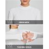 imageBALEAF Womens Thermal Tops Fleece Lined Shirts Long Sleeve Cold Weather Winter Gear Workout Zipper Pocket ThumbholesWhite