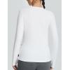 imageBALEAF Womens Thermal Tops Fleece Lined Shirts Long Sleeve Cold Weather Winter Gear Workout Zipper Pocket ThumbholesWhite