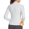 imageBALEAF Womens Thermal Tops Fleece Lined Shirts Long Sleeve Cold Weather Winter Gear Workout Zipper Pocket ThumbholesWhite