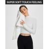 imageBALEAF Womens Thermal Tops Fleece Lined Shirts Long Sleeve Cold Weather Winter Gear Workout Zipper Pocket ThumbholesWhite