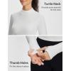 imageBALEAF Womens Thermal Tops Fleece Lined Shirts Long Sleeve Cold Weather Winter Gear Workout Zipper Pocket ThumbholesWhite