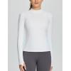 imageBALEAF Womens Thermal Tops Fleece Lined Shirts Long Sleeve Cold Weather Winter Gear Workout Zipper Pocket ThumbholesWhite