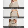imageBALEAF Womens Travel Pants Stretch with Zipper Pockets Petite Ankle Dressy Work Business Casual Golf SlacksKhaki