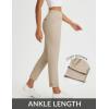 imageBALEAF Womens Travel Pants Stretch with Zipper Pockets Petite Ankle Dressy Work Business Casual Golf SlacksKhaki
