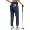 imageBALEAF Womens Golf Pants Stretch with Belt Loops Zipper Pockets Travel Casual Work Bussiness Dress UPF 50Navy Blue