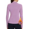 imageBALEAF Womens Thermal Tops Fleece Lined Shirts Long Sleeve Cold Weather Winter Gear Workout Zipper Pocket ThumbholesPurple