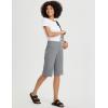 imageBALEAF Womens Bermuda Long Shorts 14quot Knee Length High Waisted Athletic Shorts with Pockets Stretch Soft Loose Casual SummerDark Grey